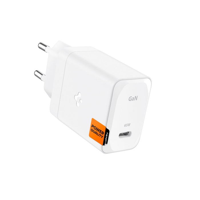 Ladergerät Spigen ARCSTATION PRO GAN-651 1-PORT NETZWERK LADEGERÄT 65W + TYP-C KABEL WEISS