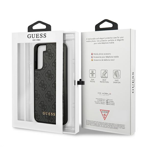 Case GUESS Samsung Galaxy S22 4G Metal Gold Logo Gray Hardcase