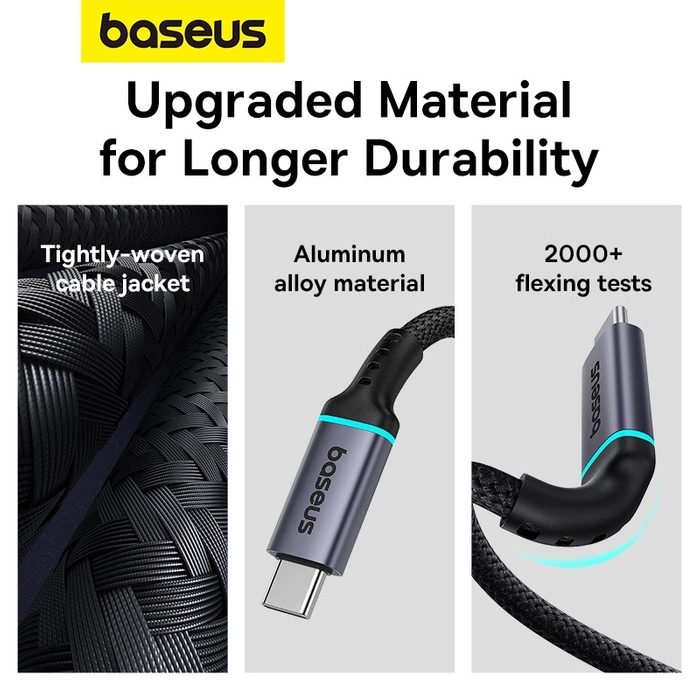 Baseus B0063370C111-00 USB-C - USB-C cable 4K 60Hz 100W 5A 10Gb/s 0.5m - black