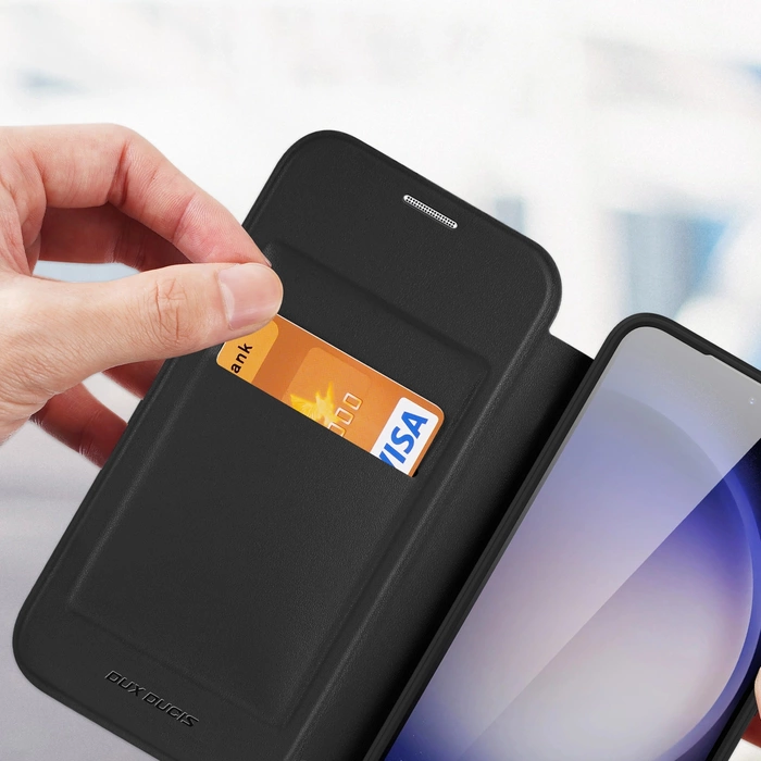 Dux Ducis Skin X Pro Hülle für Samsung S24+ mit Magnetring und Klappe – Schwarz