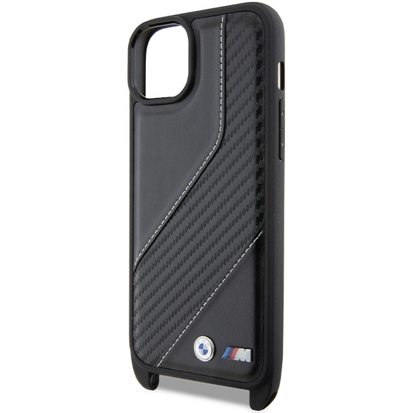 Cover Bmw Bmhcp15s23pscck IPhone 15 / 14 / 13 Nero/nero durocase M Edition Carbon Stripe &amp; Strap Case