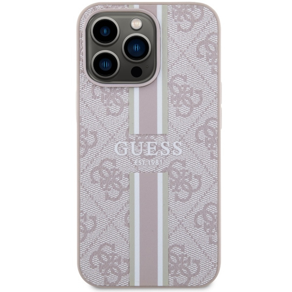 Hülle Guess GUHMP13XP4RPSP iPhone 13 Pro Max 6.7" rosa/rosa hartcase 4G Printed Stripes MagSafe Case