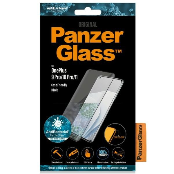 PanzerGlass E2E MicroFracture OnePlus 9 Pro Case Friendly schwarz/schwarz Antibakteriell