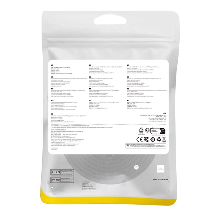 Braided network cable cat.7 Baseus Ethernet RJ45, 10Gbps, 10m (black)