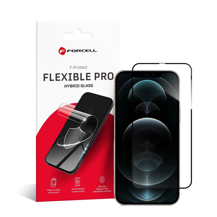 Szkło hybrydowe do iPhone 12 PRO MAX Forcell Flexible 5D czarne