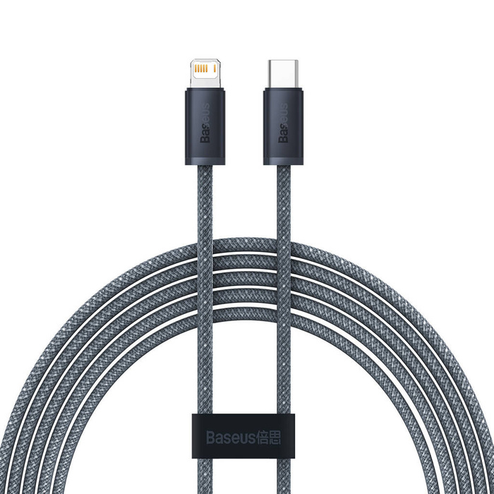 Baseus kabel pro iPhone USB Type C - Lightning 2m, Power Delivery 20W šedý (CALD000116)