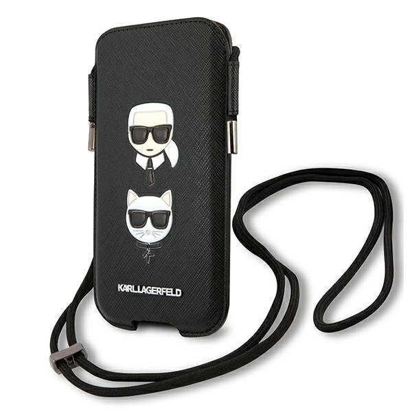 Karl Lagerfeld Handbag KLHCP12LOPHKCK 6.7" black/black hardcase Saffiano Ikonik Karl&Choupette Head