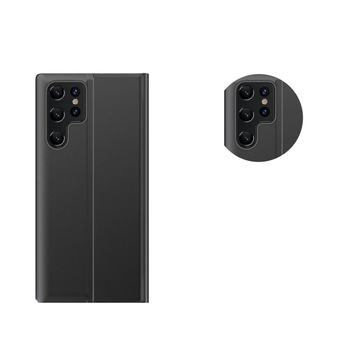 Nové pouzdro Sleep View Case pro Samsung S24 Ultra s klopou - černé