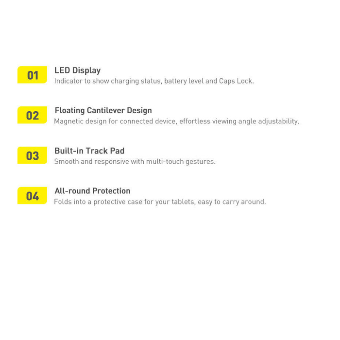 Baseus Brilliance magnetic case wireless keyboard with display iPad Pro 11'' (2018/2020/2021) / iPad Air 4 10.9'' / iPad Air 5 10.9'' / iPad 10 10.9'' (2022) gray