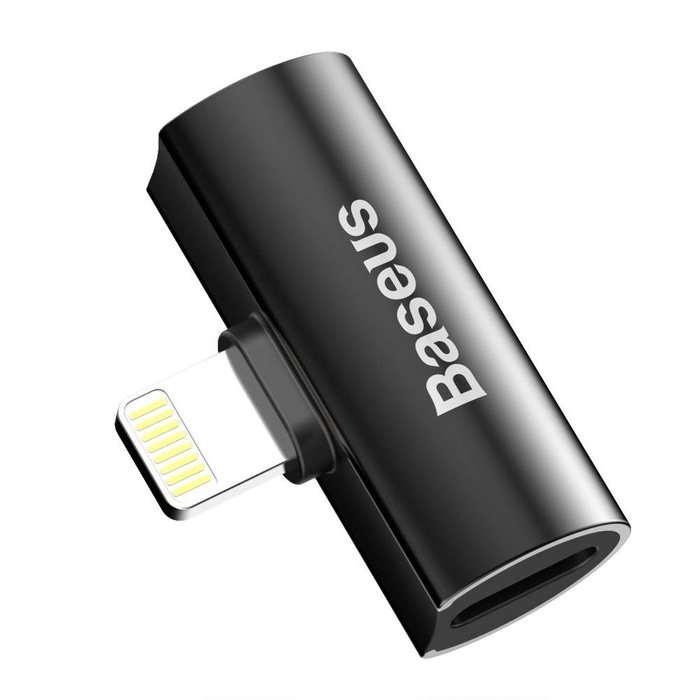 Baseus Audio Converter L46 adaptér Lightning na 2x Lightning port černý (CAL46-01)