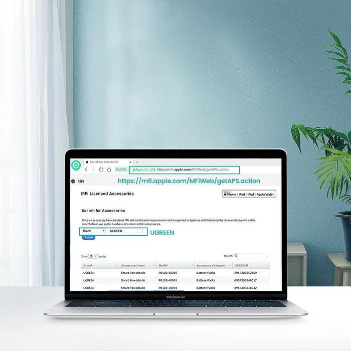 Ugreen USB Typ C - Lightning MFI cable 1m 3A 18W white (10493)