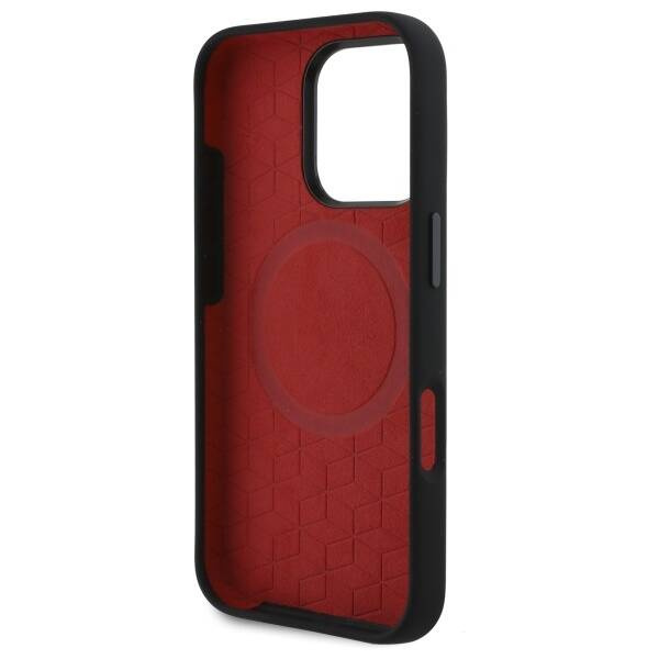 Cover BMW iPhone 16 Pro Max nero/nero durocase Linee di svolta in silicone MagSafe