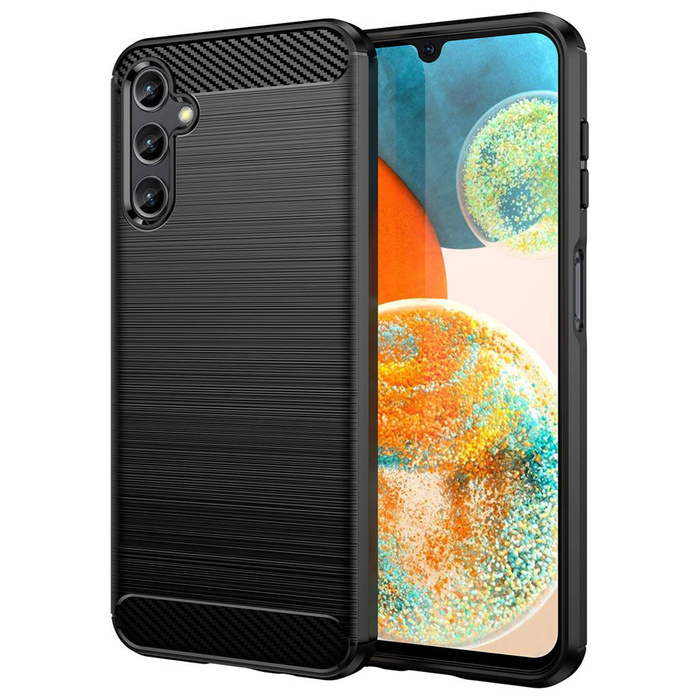 Carbon Case obal Samsung Galaxy A14 5G flexibilní silikonový carbonový kryt černý