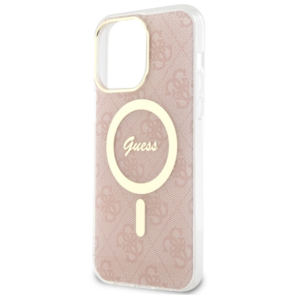 Case Guess GUHMP13XH4STP iPhone 13 Pro Max 6.7" pink/pink hardcase 4G MagSafe Case