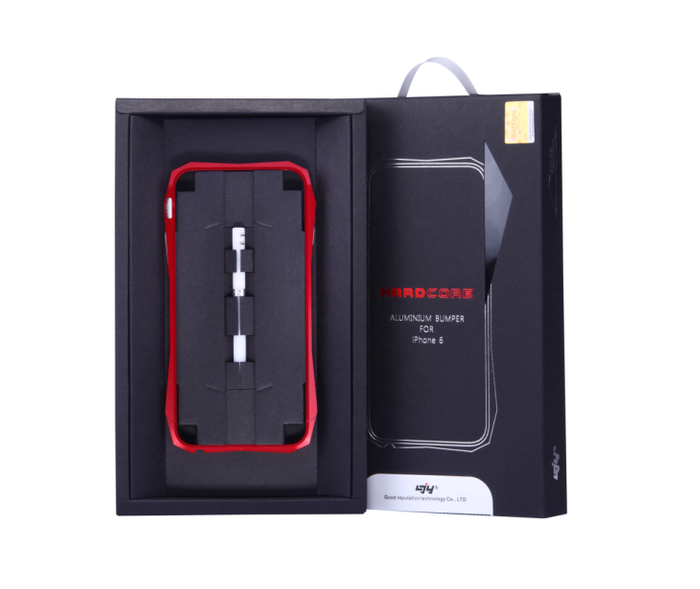 Puzdro LJY Hardcore iPhone 6 6S Hliníkový nárazníkový rám červený