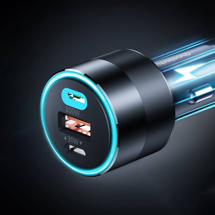 Choetech fast chargeur voiture 130W 2xUSB-C + USB-A noir (TC0011)