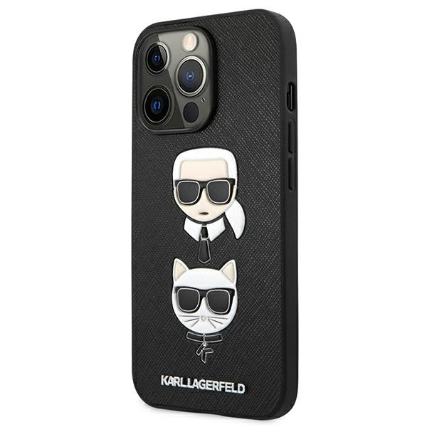 KARL Puzdro Čierne Case Apple iPhone 13 Pro Book Saffiano Karl & Choupette