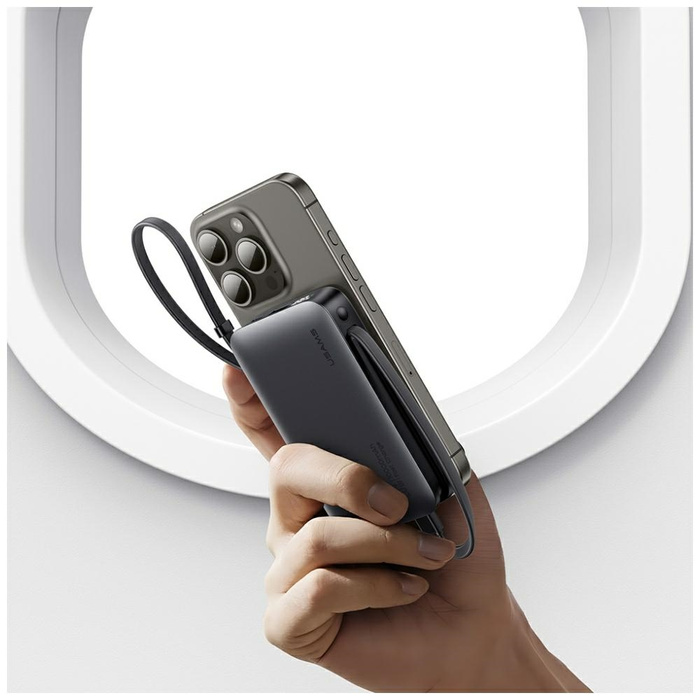 Powerbank USAMS XR Series CD228 10000mAh 20W + kabel USB-C/Lightning biały