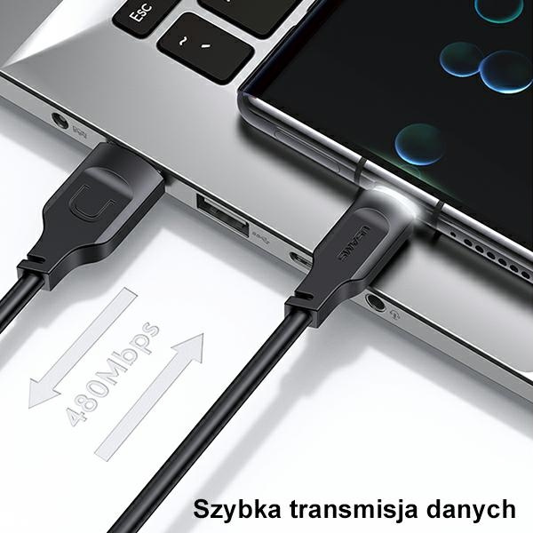 USAMS Kabel USB-C PD Rychlé nabíjení 1,2 m 6A Lithe Series zelená/zelená SJ568USB04 (US-SJ568)
