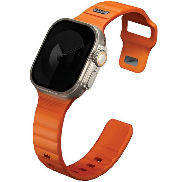 Pasek UNIQ Stride Apple Watch Series1/2/3/4/5/6/7/8/9/SE/SE2/Ultra/Ultra 2 42/44/45/49mm FKM Rubber Strap pomarańczowy/volt orange