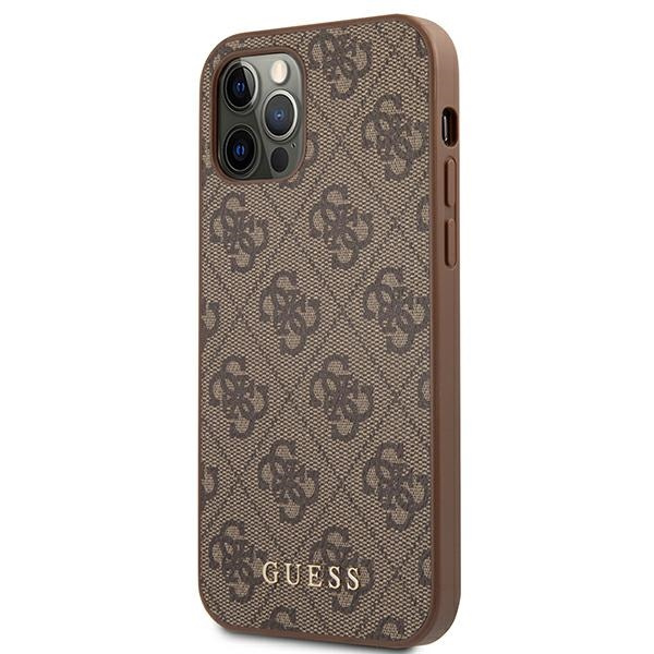 Case GUESS Apple iPhone 12 12 Pro 4G Metal Gold Logo Bronze Hardcase
