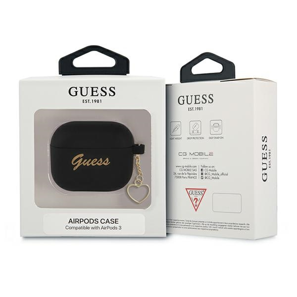GUESS Apple Case 3 Cover Silicone Charm Collection Black Case