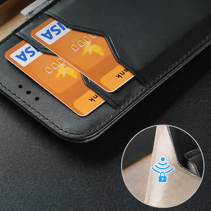 Dux Ducis Hivo Hülle für Samsung Galaxy S23 Ultra Flip Cover Wallet Stand RFID Blocking Braun