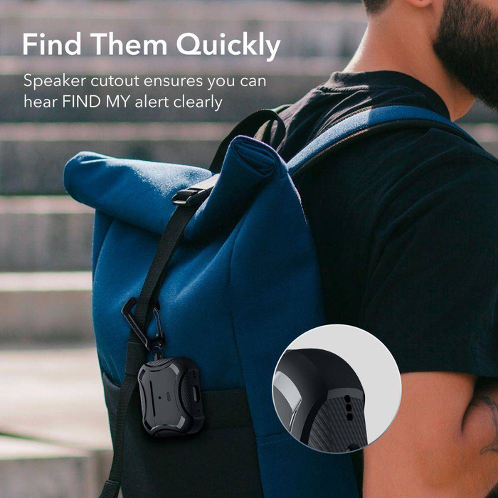 Esr Cyber Armor Halolock MagSafe Apple Airpods Pro 1 / 2 Nero