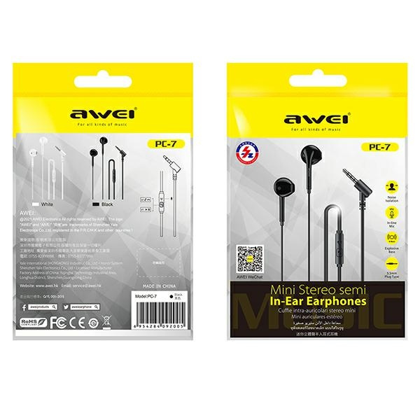 Cuffie stereo Cuffie PC-7 jack da 3,5 mm nero / nero