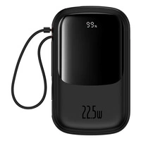 Baseus Qpow Pro+ 20000 mAh 22,5 W Powerbank mit integriertem USB-C-Kabel und Display – Schwarz