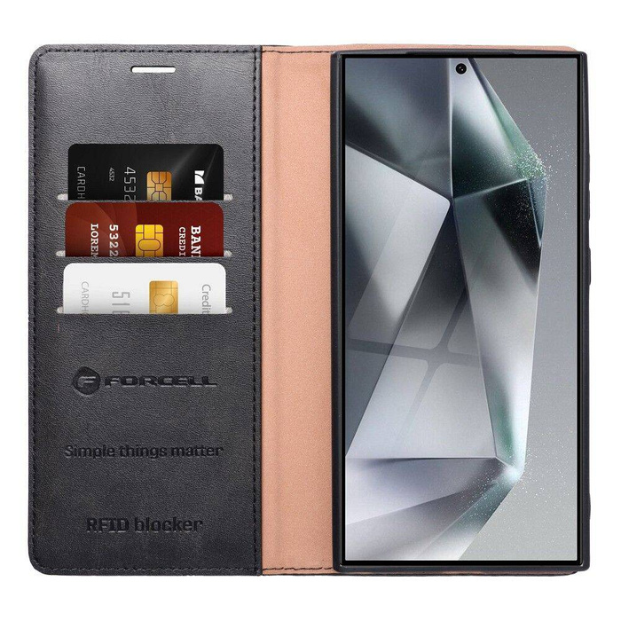 FORCELL F-PROTECT RFID Blocker Book kabura do SAMSUNG S24 czarny