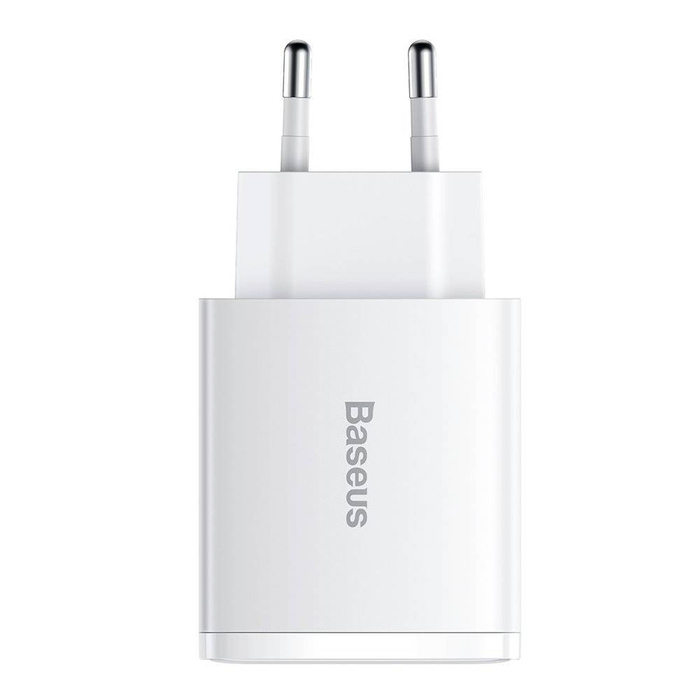 [APRÈS RETOUR] Chargeur rapide Baseus Compact USB Type C / 2x USB 30W 3A Power Delivery Quick Charge blanc (CCXJ-E02)