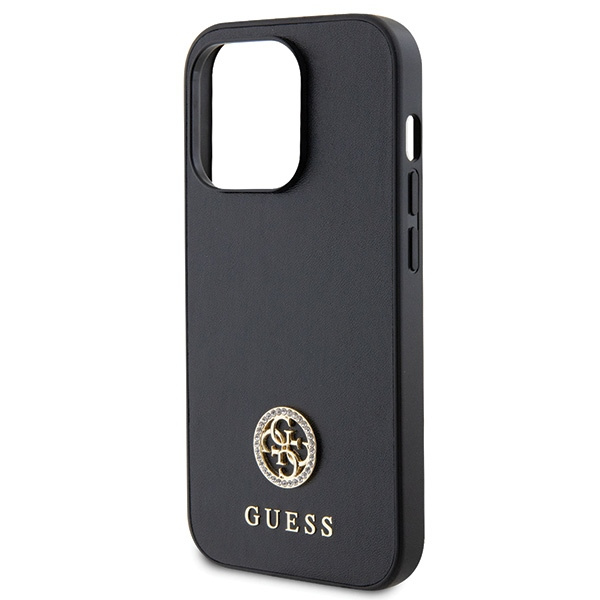 Hülle Guess GUHCP15LPS4DGPK iPhone 15 Pro 6.1" schwarz/schwarz hartcase Strass Metall Logo Case