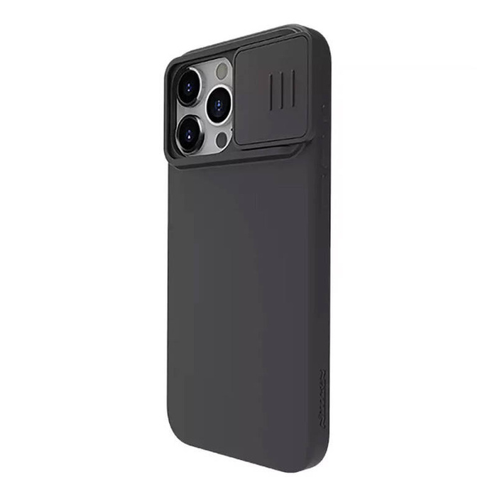 Silikonowe etui Nillkin CamShield Silky Silicone Case do iPhone 15 Pro z osłoną na aparat - czarne