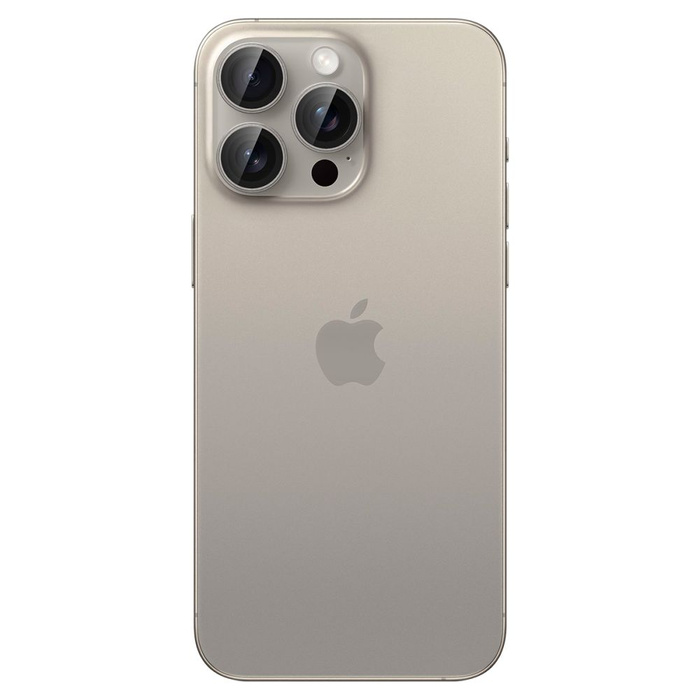 Spigen iPhone Chránič fotoaparátu Optik.tr "ez Fit" Chránič fotoaparátu 2-pack 14 Pro / Pro Max / 15 Pro / 15 Pro Max / 16 Pro / 16 Pro Max Natural Titanium