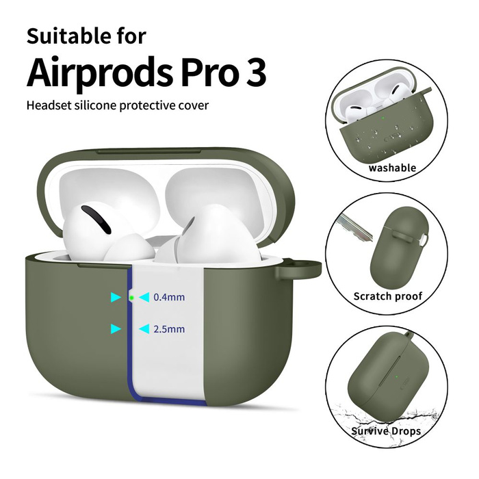 TECH-PROTECT SILICONE HOOK APPLE AIRPODS PRO 3 OLIVE GREEN