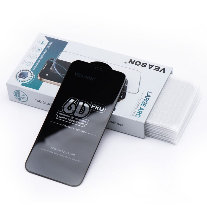 Szkło Hartowane 6D Pro Veason Glass (SET 10in1) - do Iphone 16 Pro Max czarny