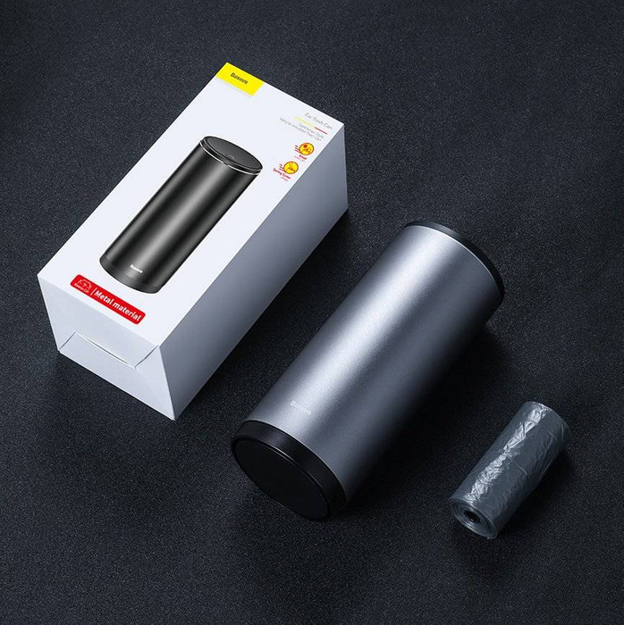 Baseus car mini trash can with lid for car black (CRLJT-01)