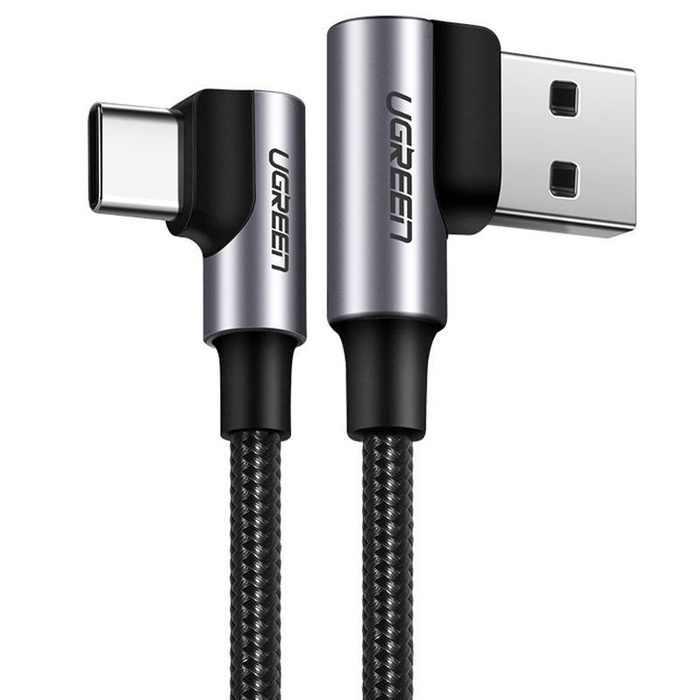 USB-C to USB-A 2.0 Angled Cable UGREEN US176, 3A, 3m (Black)