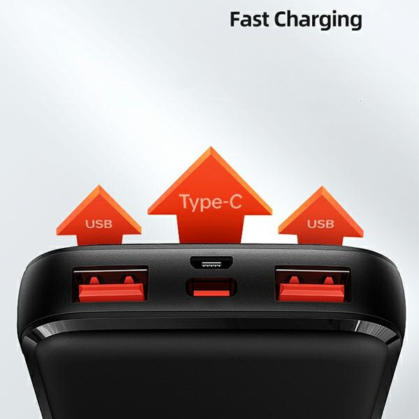 USAMS Powerbank PB58 10000mAh 22.5W QC3.0+PD Fast Charge nero/nero 10KCD16101 (US-CD161)