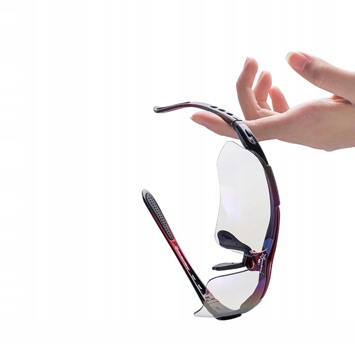 Rockbros 10001 polarizing cycling glasses - black and red