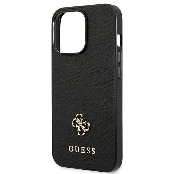 Guess GUHCP13LPS4MK iPhone 13 Pro / 13 6.1" schwarz/schwarz hartcase Saffiano 4G Small Metal Logo