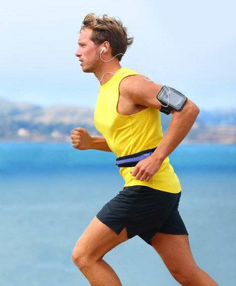 Running belt with two pocket black