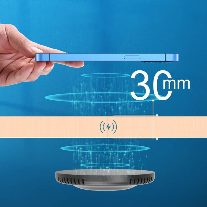 [B WARE]  Choetech 10W Untertisch-Induktionsladegerät + EU-Ladegerät mit Stromkabel schwarz (T590-F)