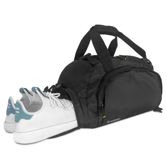 Wozinsky Travel Sports Bag Backpack Hand Luggage Bag 40x20x25 cm for Airplane Black (WSB-B01)