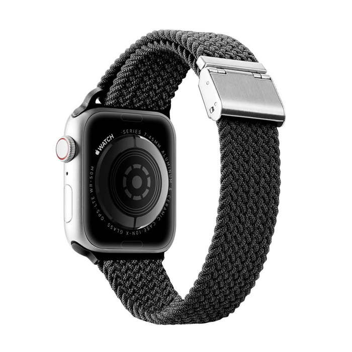 Dux Ducis Strap (Mixture II Version) Armband für Apple Watch Ultra, SE, 8, 7, 6, 5, 4, 3, 2, 1 (49, 45, 44, 42 mm) Geflochtenes Band Armband Schwarz