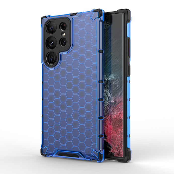 Obal Honeycomb Obal Pro Samsung Galaxy S23 Ultra Armoured Hybrid Cover Blue Case Case