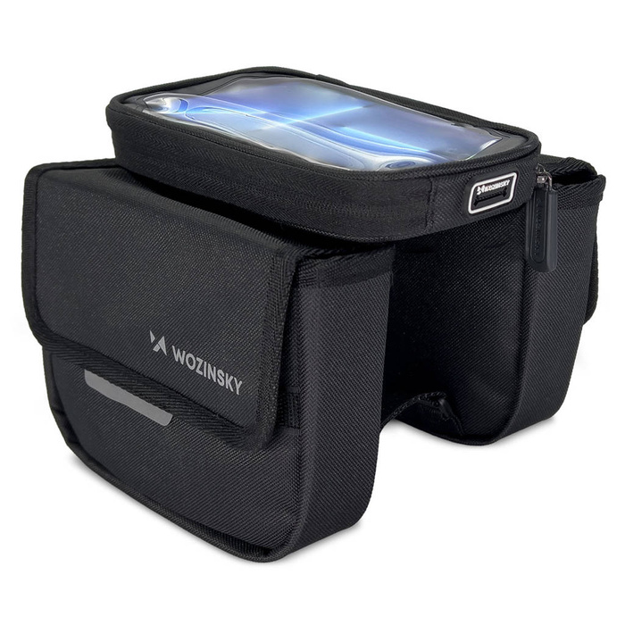 Wozinsky cadre sac de vélo sacoche de vélo étui de téléphone étanche 1.5l noir (WBB26BK)