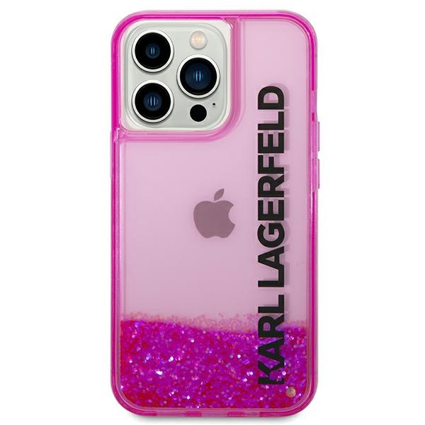 Case KARL LAGERFELD Apple iPhone 14 Pro Max Liquid Glitter Elong Pink Hardcase