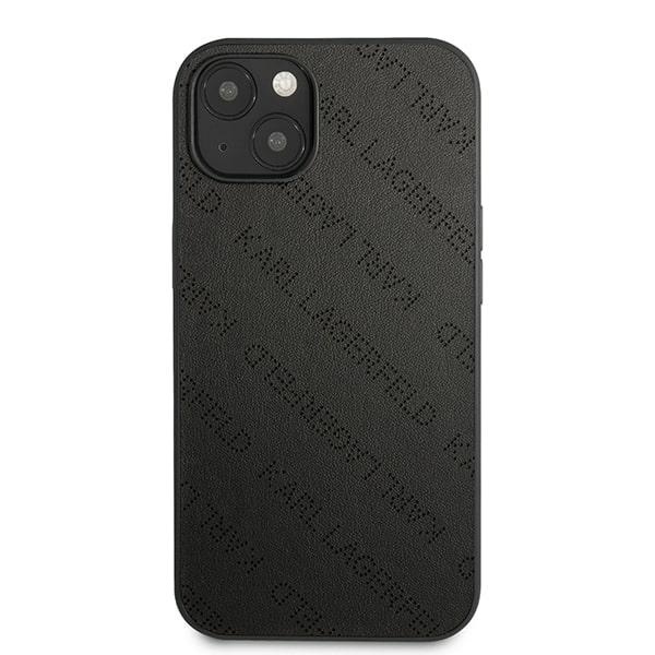 Hülle KARL LAGERFELD Apple iPhone 13 Mini Perforiert Allover Schwarz Hartcase